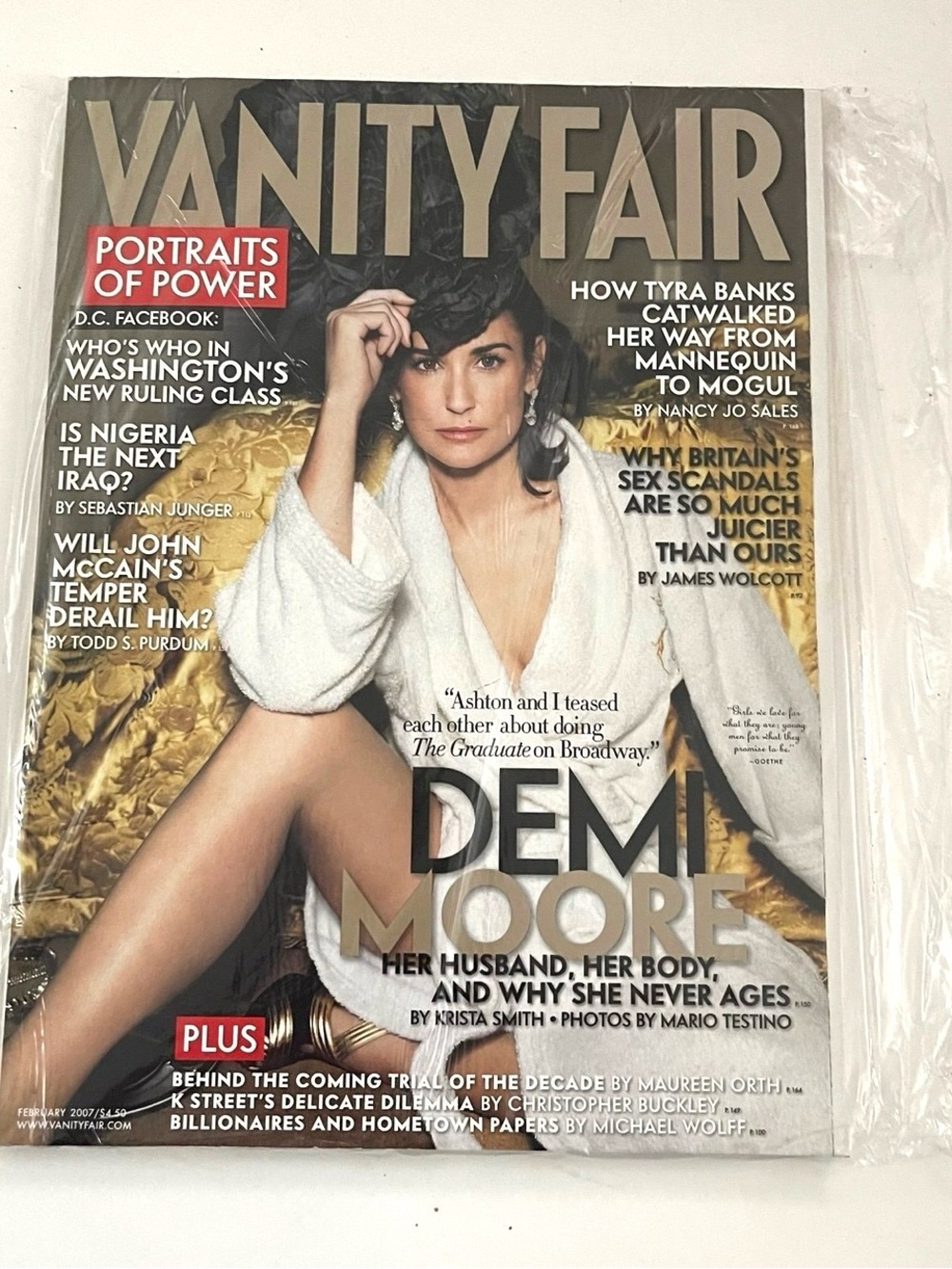 Vanity Fair Magazine February 2007 Demi Moore